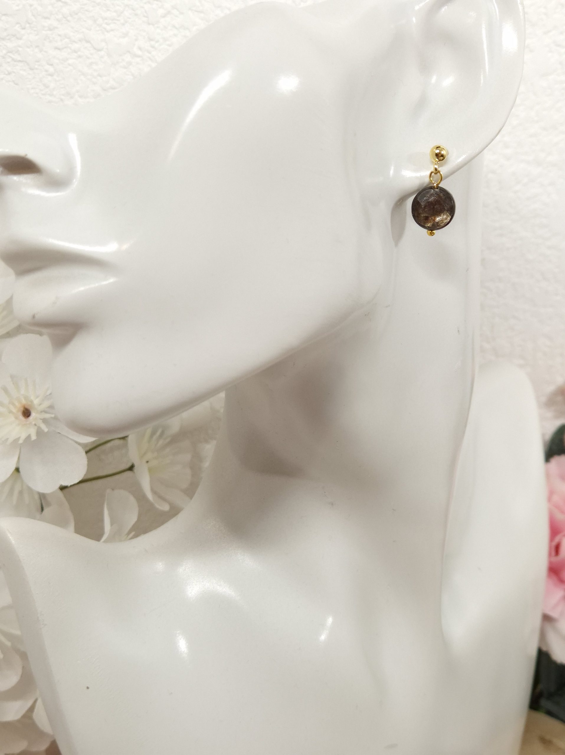 Boucles mica doré en acier inoxydable doré