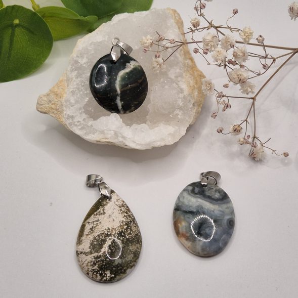 Pendentif jaspe ocean