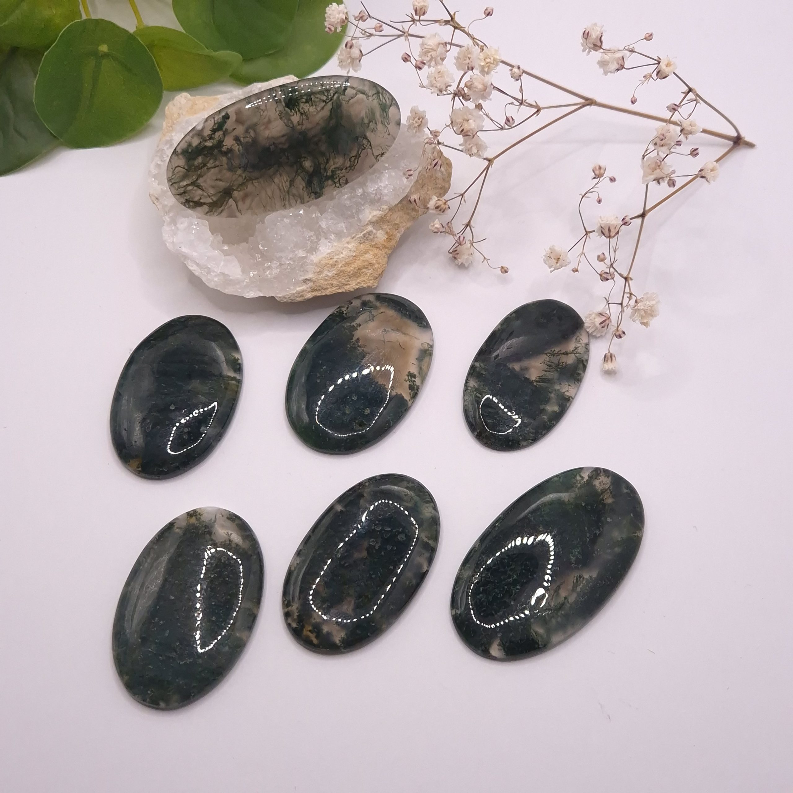cabochon agate mousse