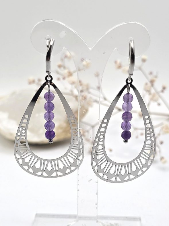 Boucles filigrane Amethyste
