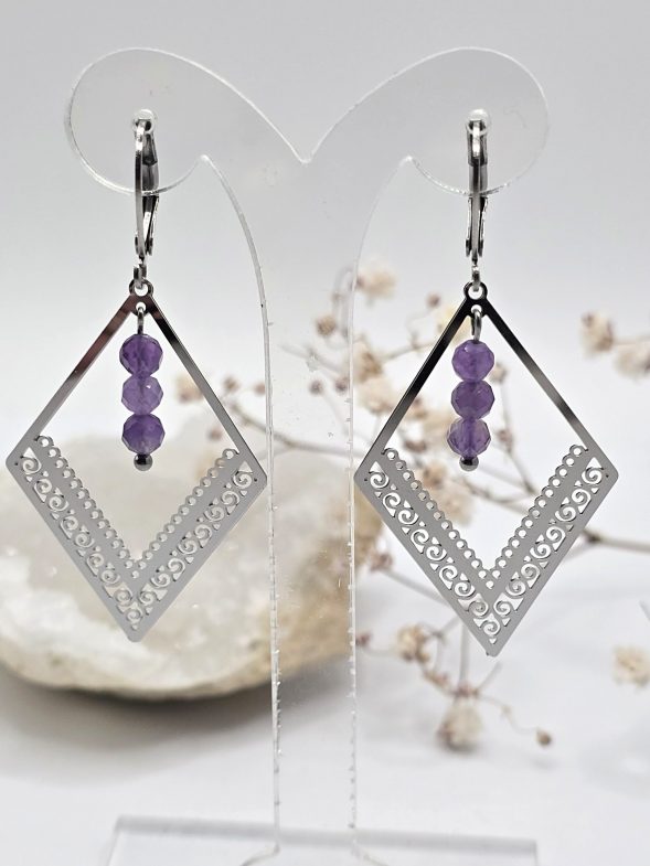 Boucles filigrane Amethyste – Image 7