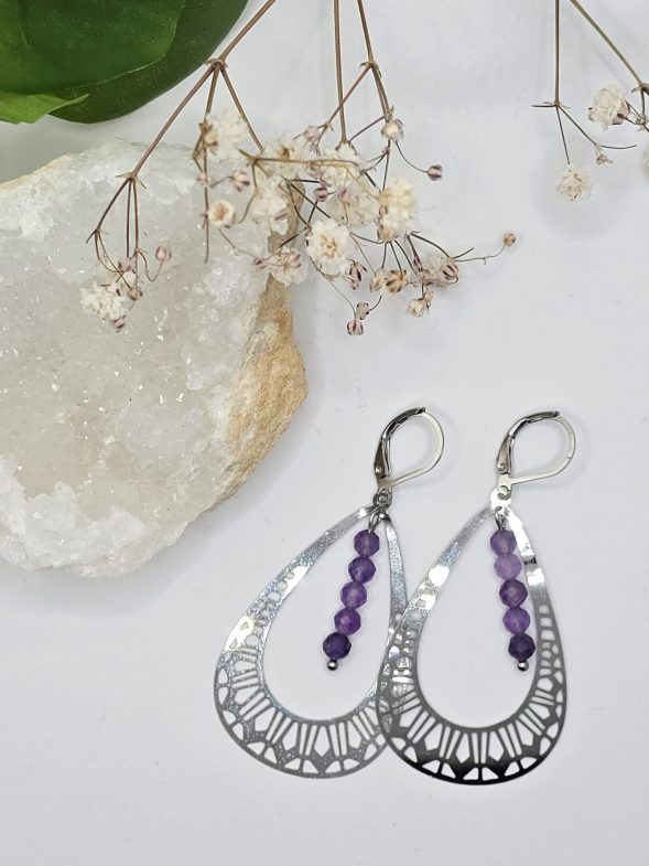 Boucles filigrane Amethyste – Image 5