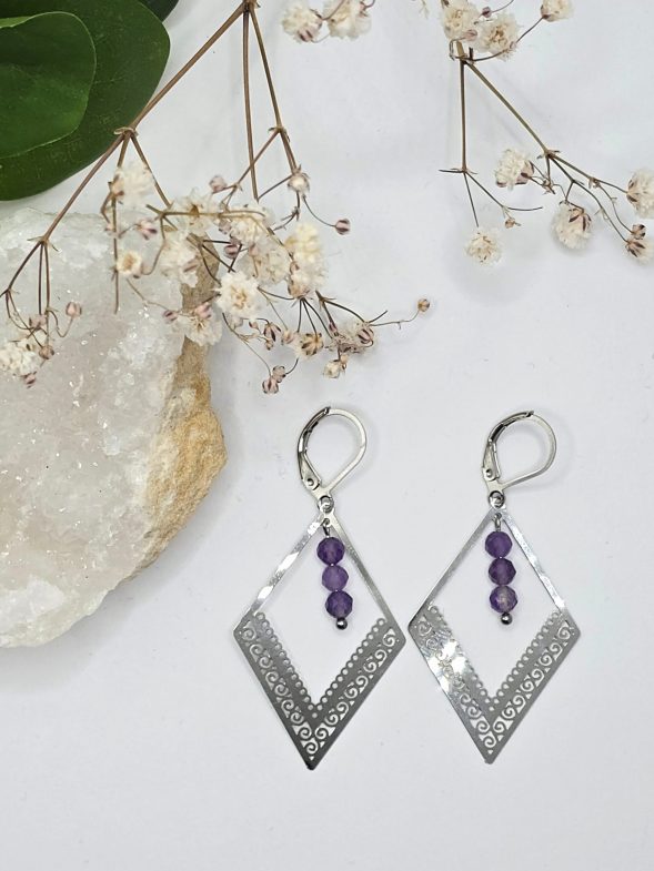 Boucles filigrane Amethyste – Image 4