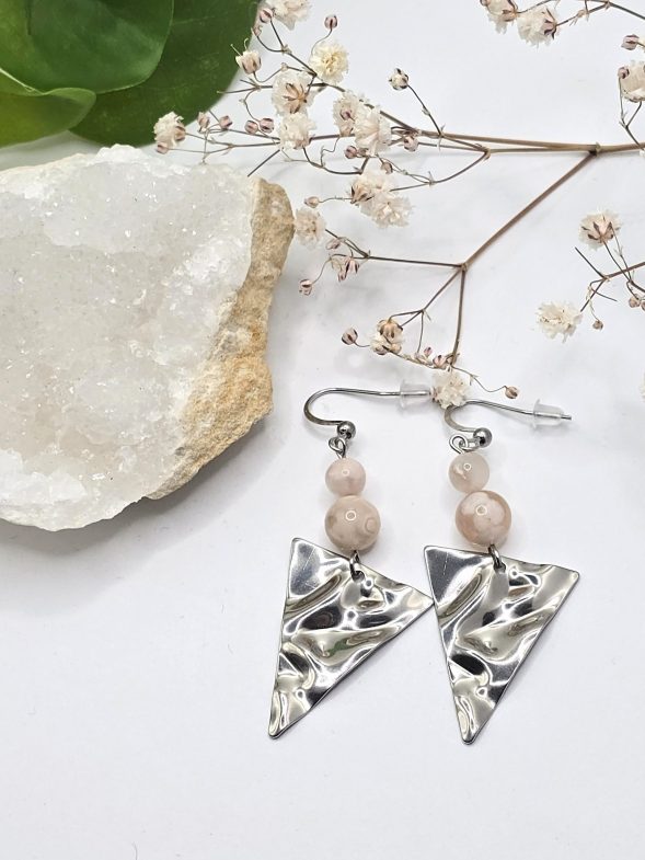 Boucles Agate fleur – Image 4