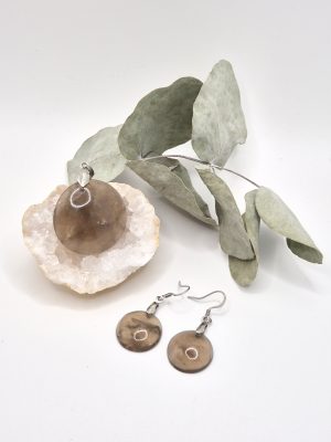 Parure quartz fumé