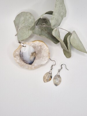 Parure Agate Dendritique
