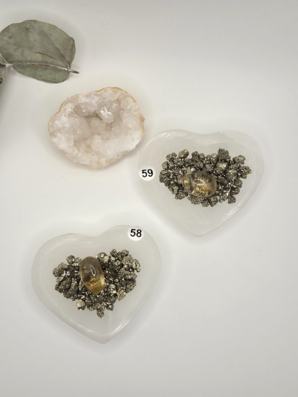 Coupelle en Sélénite  Pyrite et Citrine – Image 3