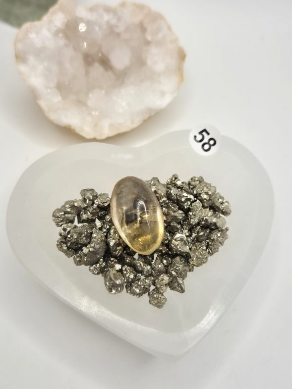 Coupelle en Sélénite  Pyrite et Citrine – Image 4