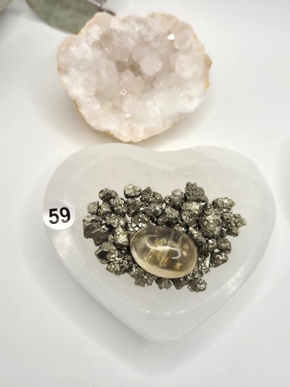 Coupelle en Sélénite  Pyrite et Citrine – Image 5