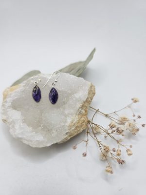 boucles d’oreilles charoïte