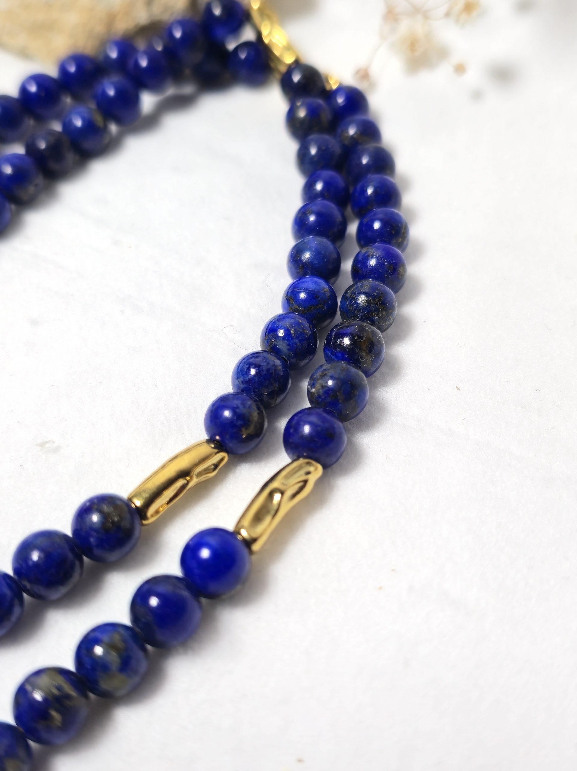Collier Lapis-Lazuli & Acier Inoxydable Doré – Image 5