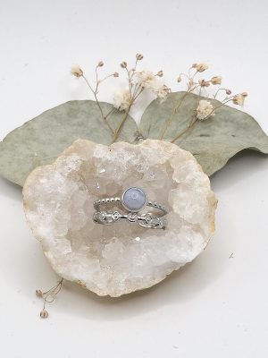Bague Calcédoine bleue lace