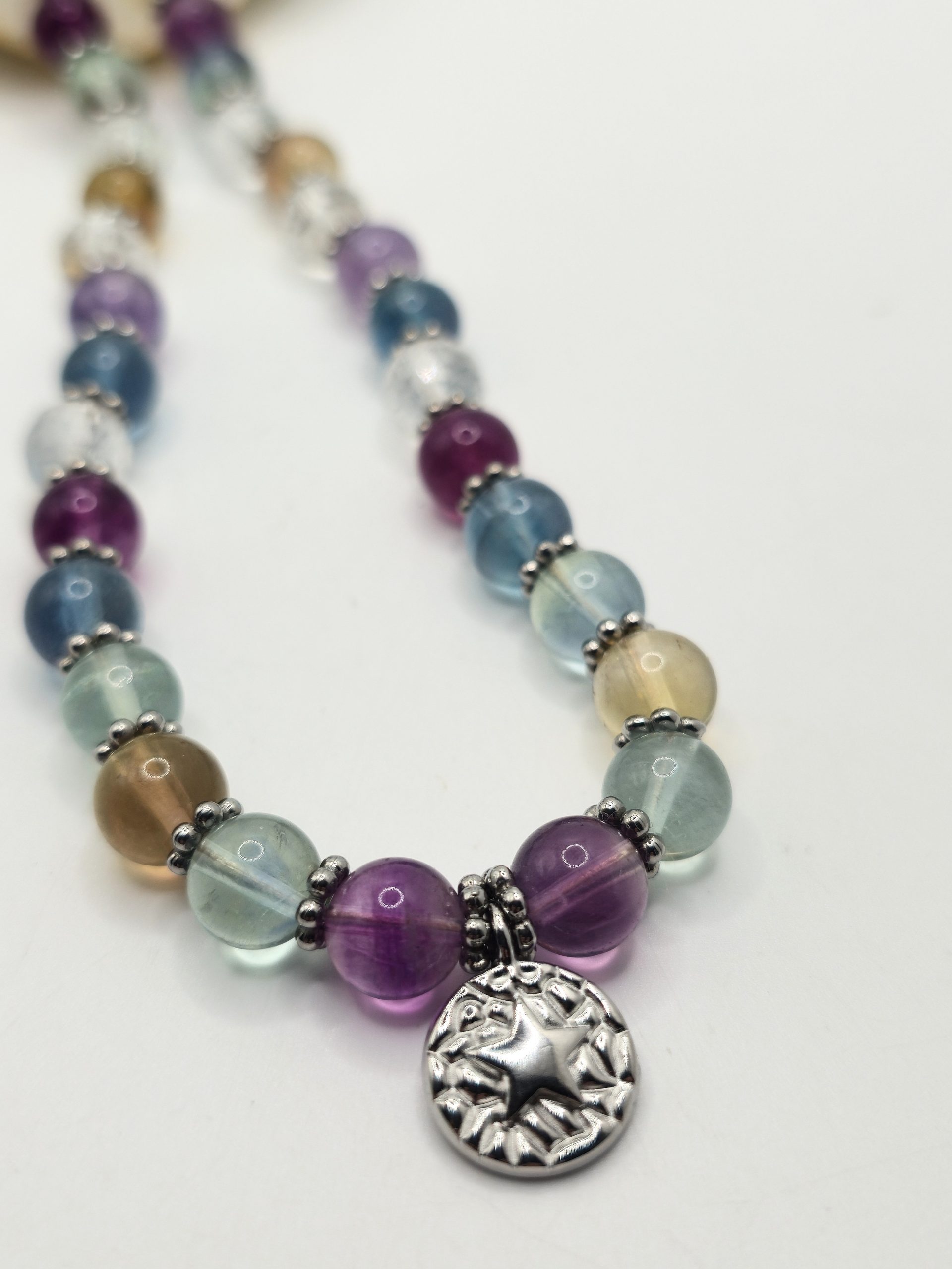 Collier Fluorite Rainbow Cristal de Roche – Image 3