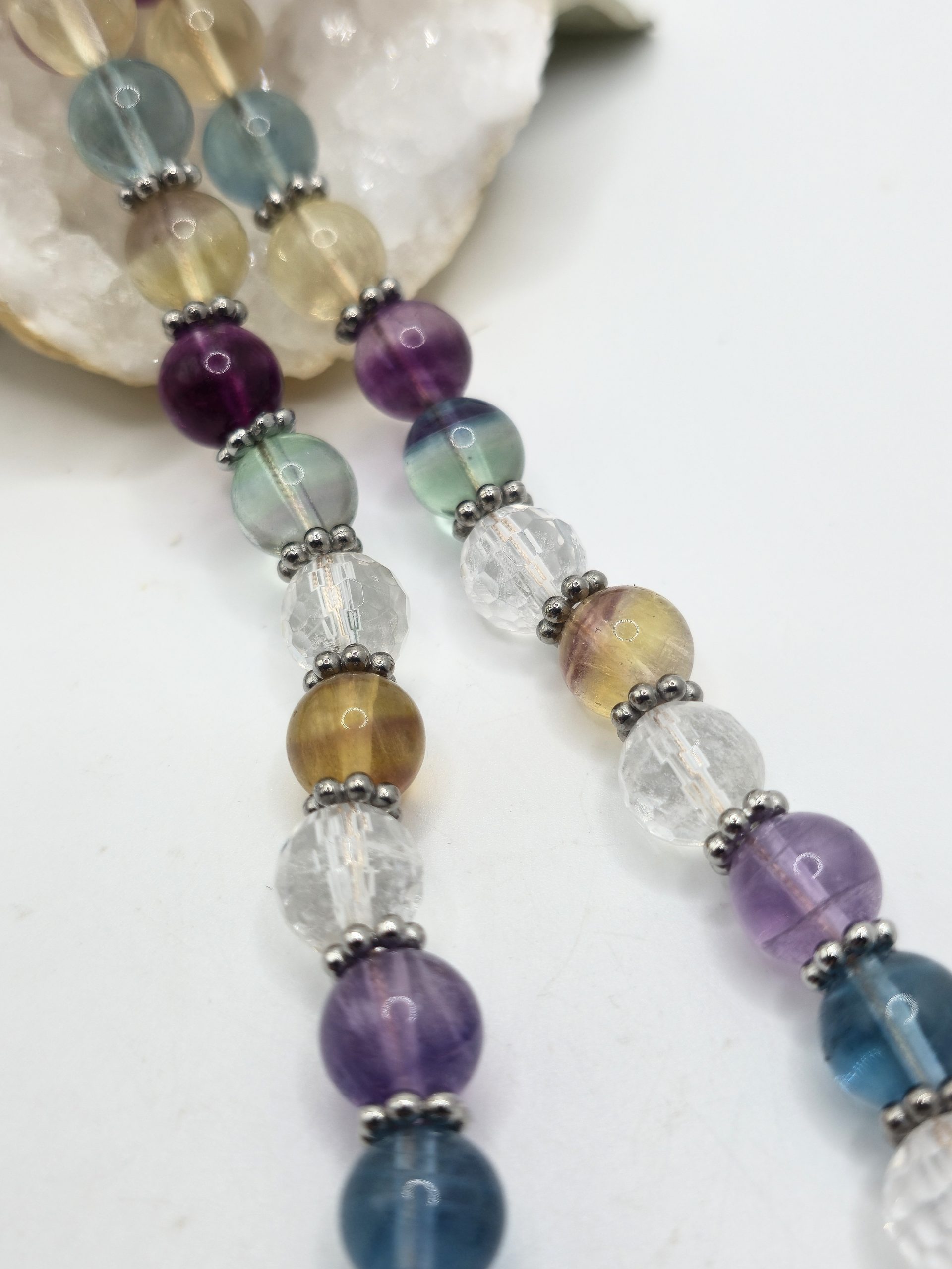 Collier Fluorite Rainbow Cristal de Roche – Image 2