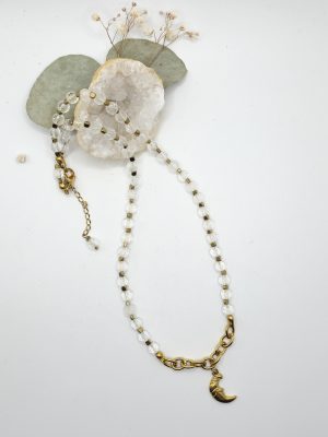 Collier Cristal de Roche Hématite