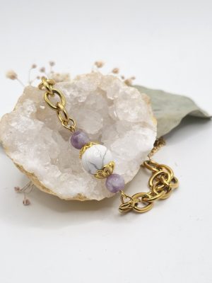 Bracelet Howlite & Lépidolite