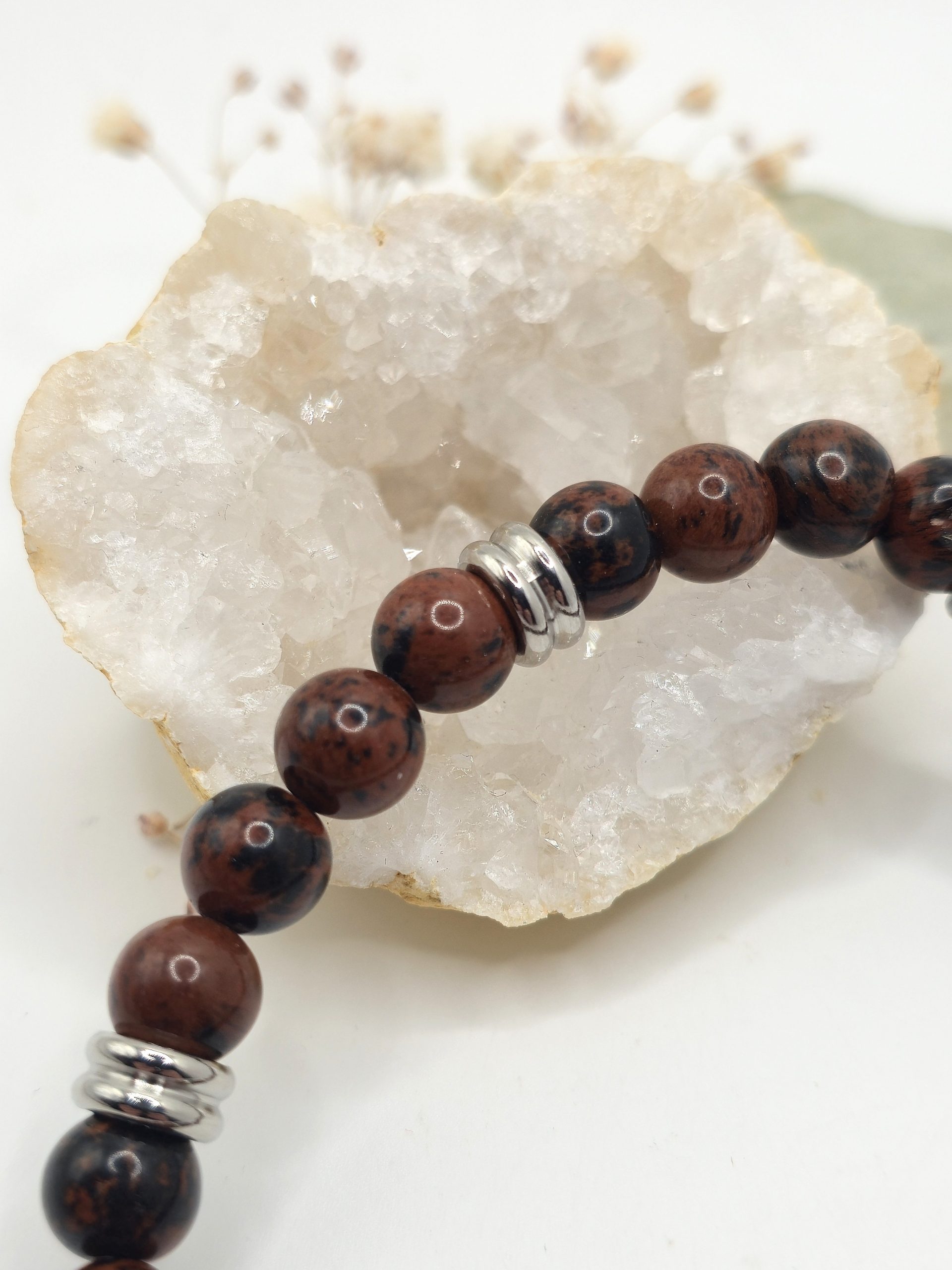 Bracelet Homme Obsidienne Acajou – Image 2