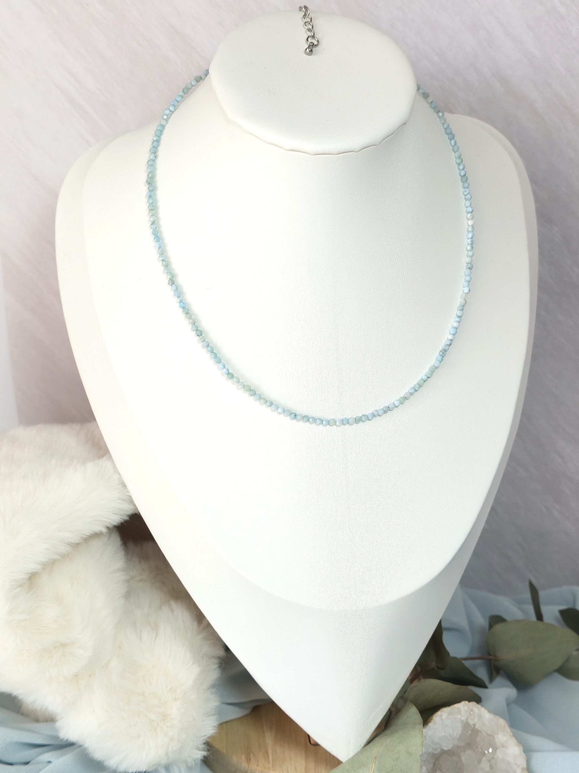 Collier Larimar facetté