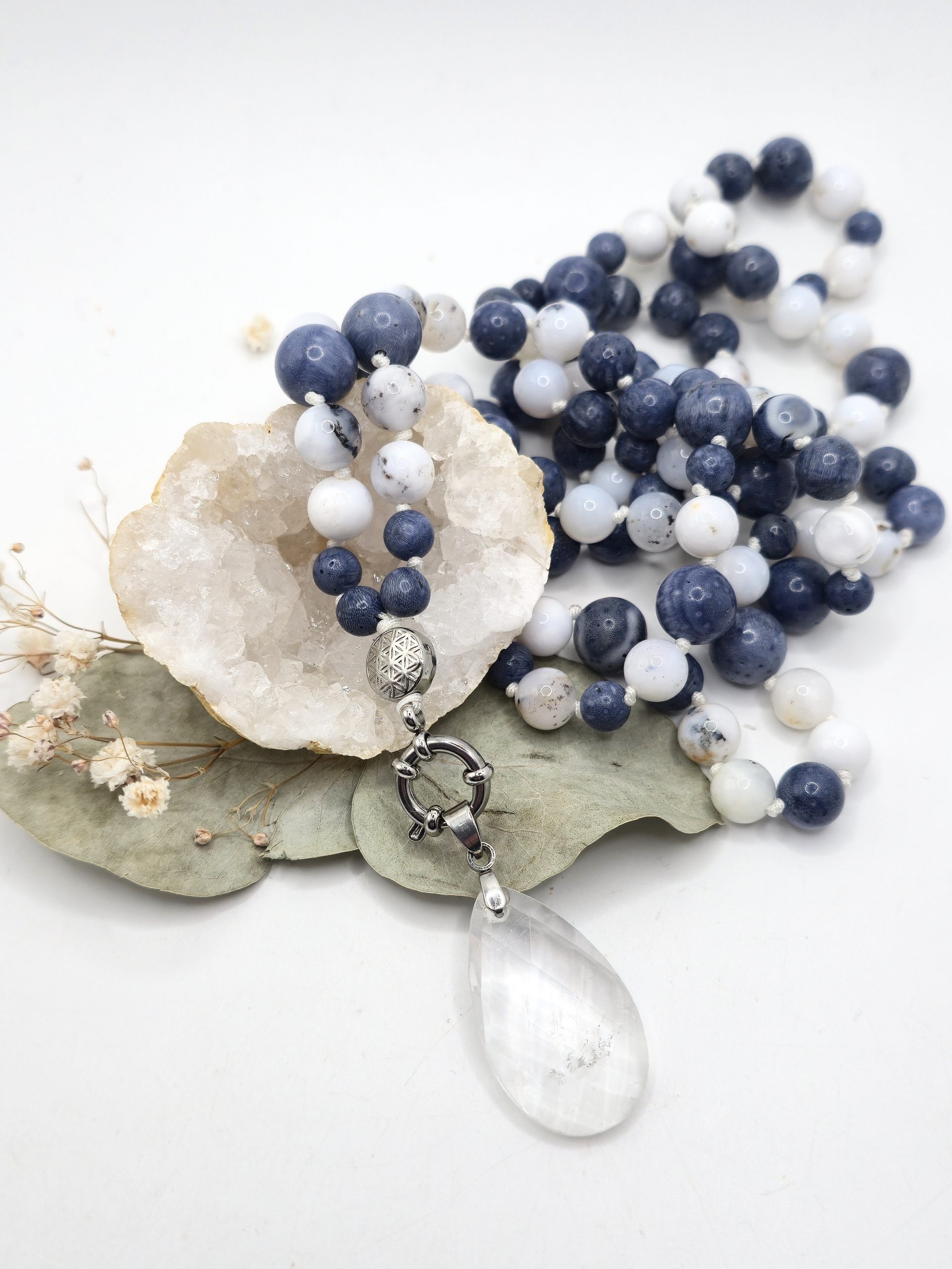 Mala Corail Bleu d'Indonésie et Opale Dendritique – Image 3