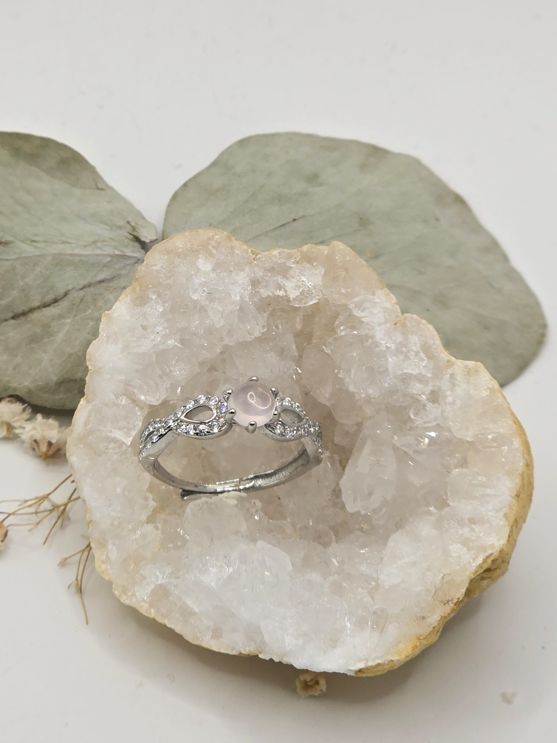 Bague Quartz Rose en Argent 925 – Image 6