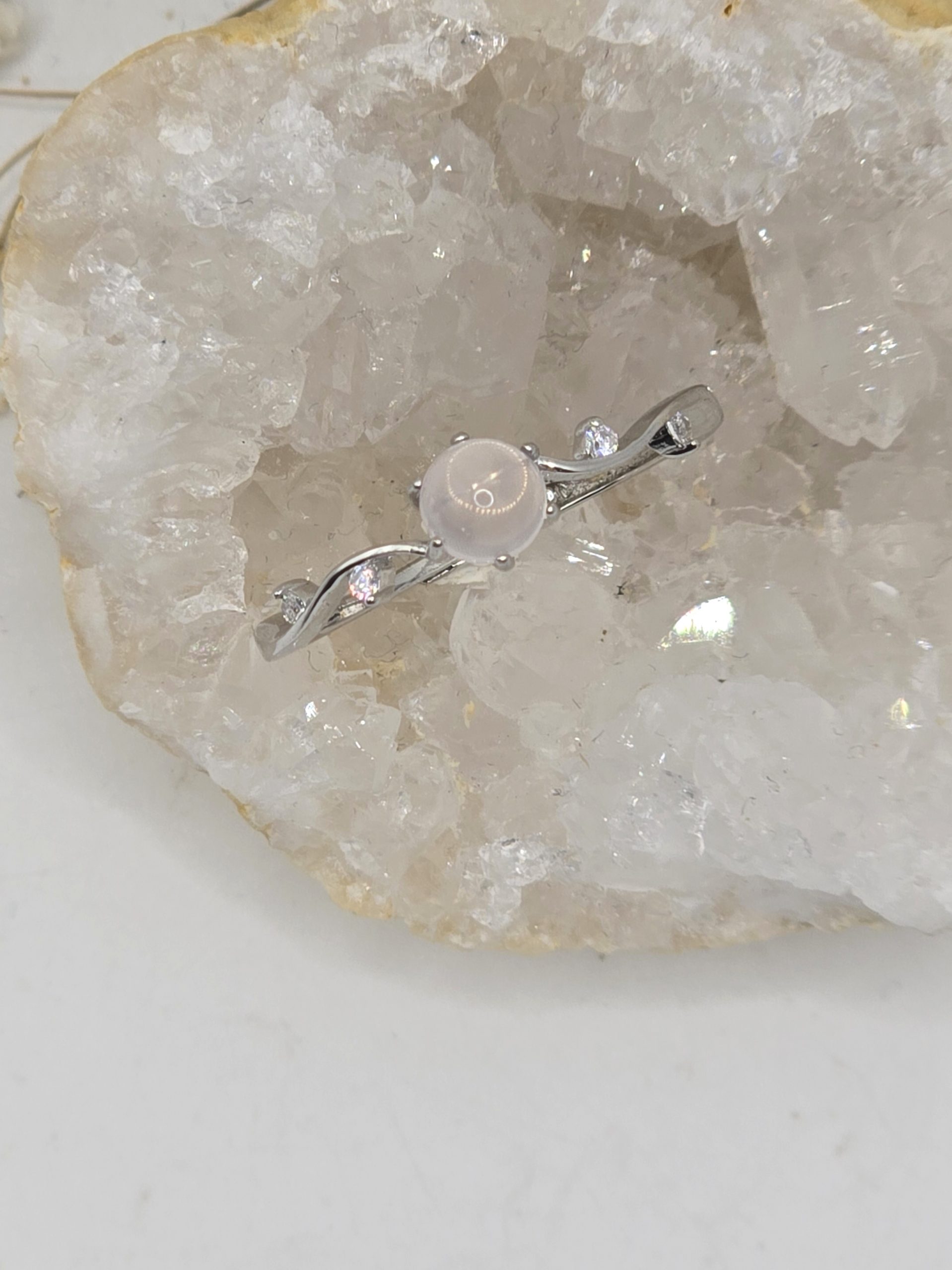 Bague Quartz Rose en Argent 925 – Image 3