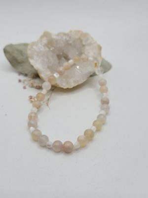 Bracelet Agate Fleur et Nacre Naturelle