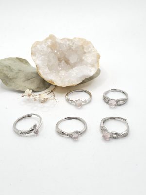 Bague Quartz Rose en Argent 925